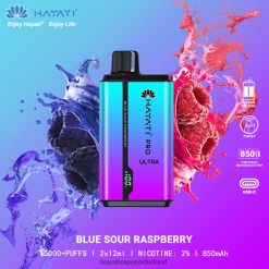 Hayati Pro Ultra wegwerpbare 15.000 trekjes blauwzure framboos XX66X195 Hayati Vape Nicotine